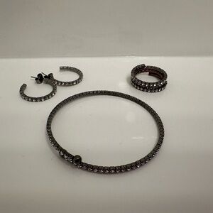 Black stone costume Jewelry Set